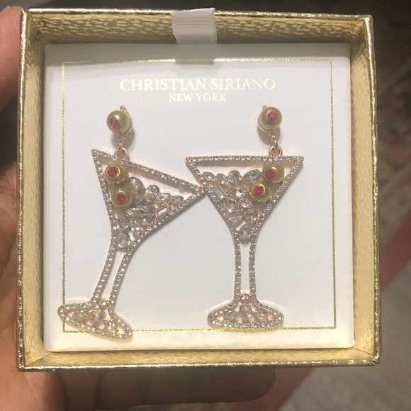 Christian Siriano Jewelry - Christian Siriano Crystal Martini Earrings